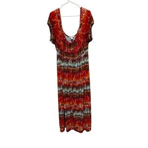 Dressbarn stretchy tie-dye dress  off the shoulder dress vacation beachy 14Women